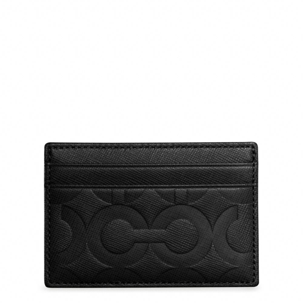 OP ART EMBOSSED LEATHER SLIM CARD CASE - f74177 - F74177BLK