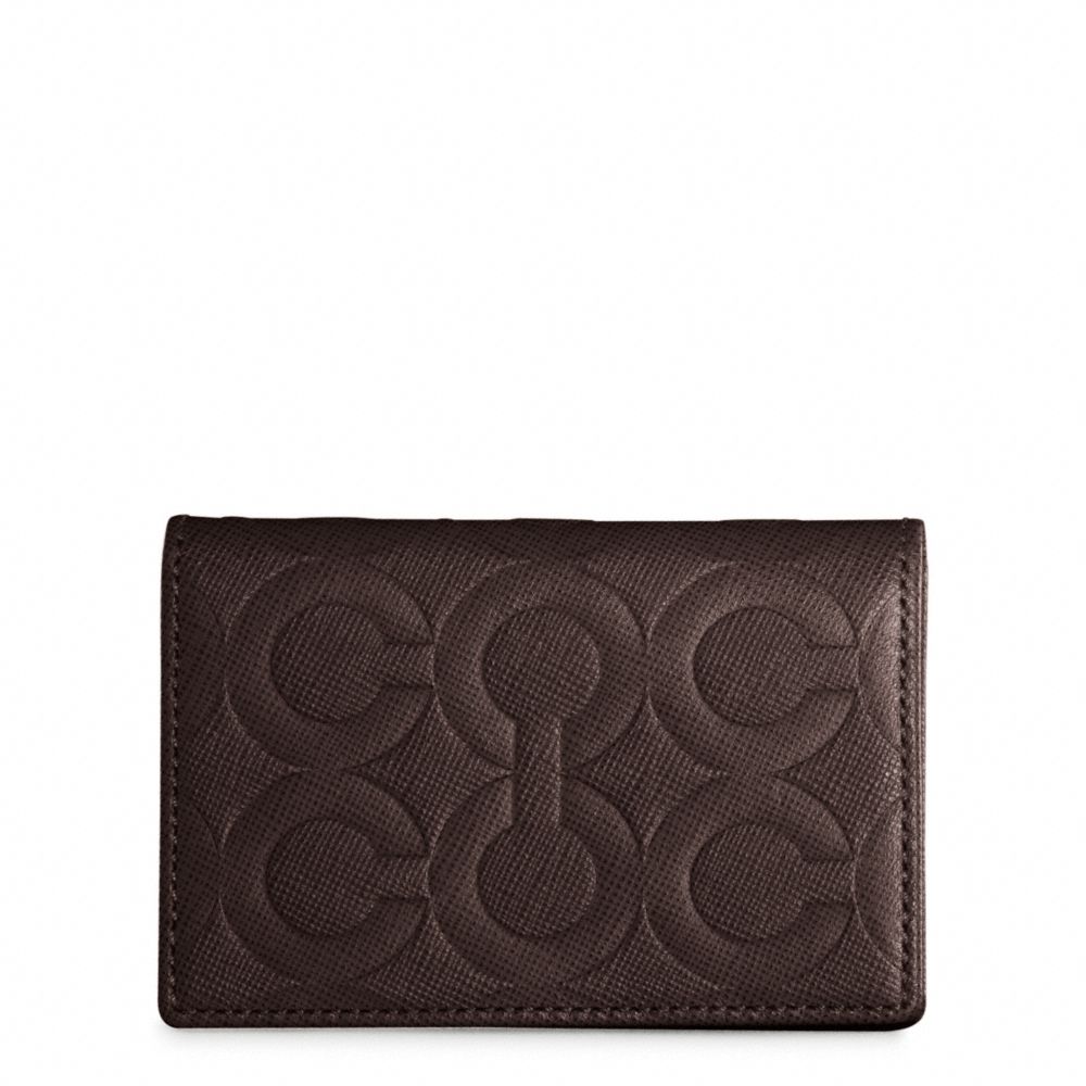 COACH OP ART EMBOSSED LEATHER SLIM BIFOLD CARD CASE - ONE COLOR - F74178