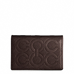 COACH OP ART EMBOSSED LEATHER SLIM BIFOLD CARD CASE - ONE COLOR - F74178