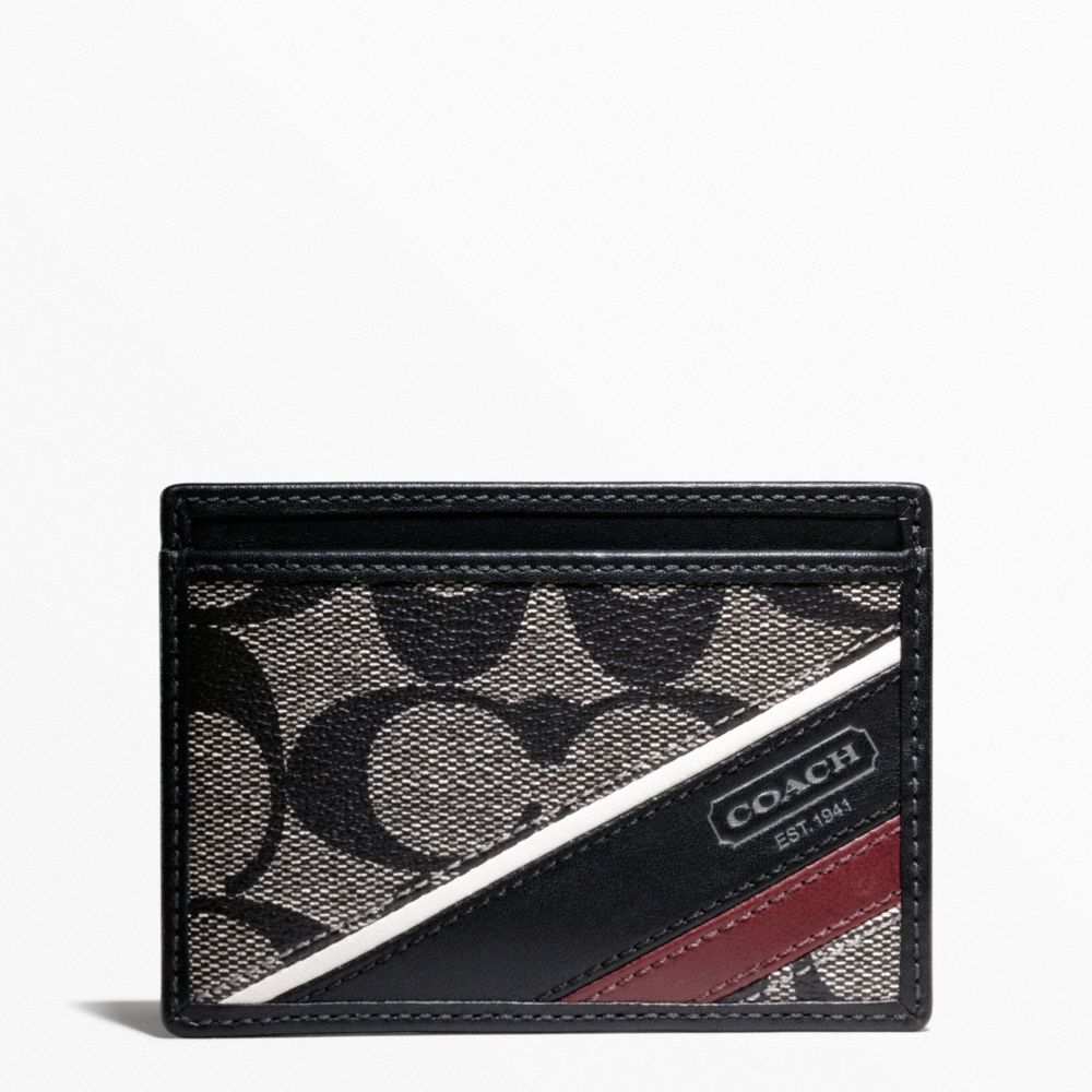 COACH HERITAGE STRIPE SLIM CARD CASE - ONE COLOR - F74223