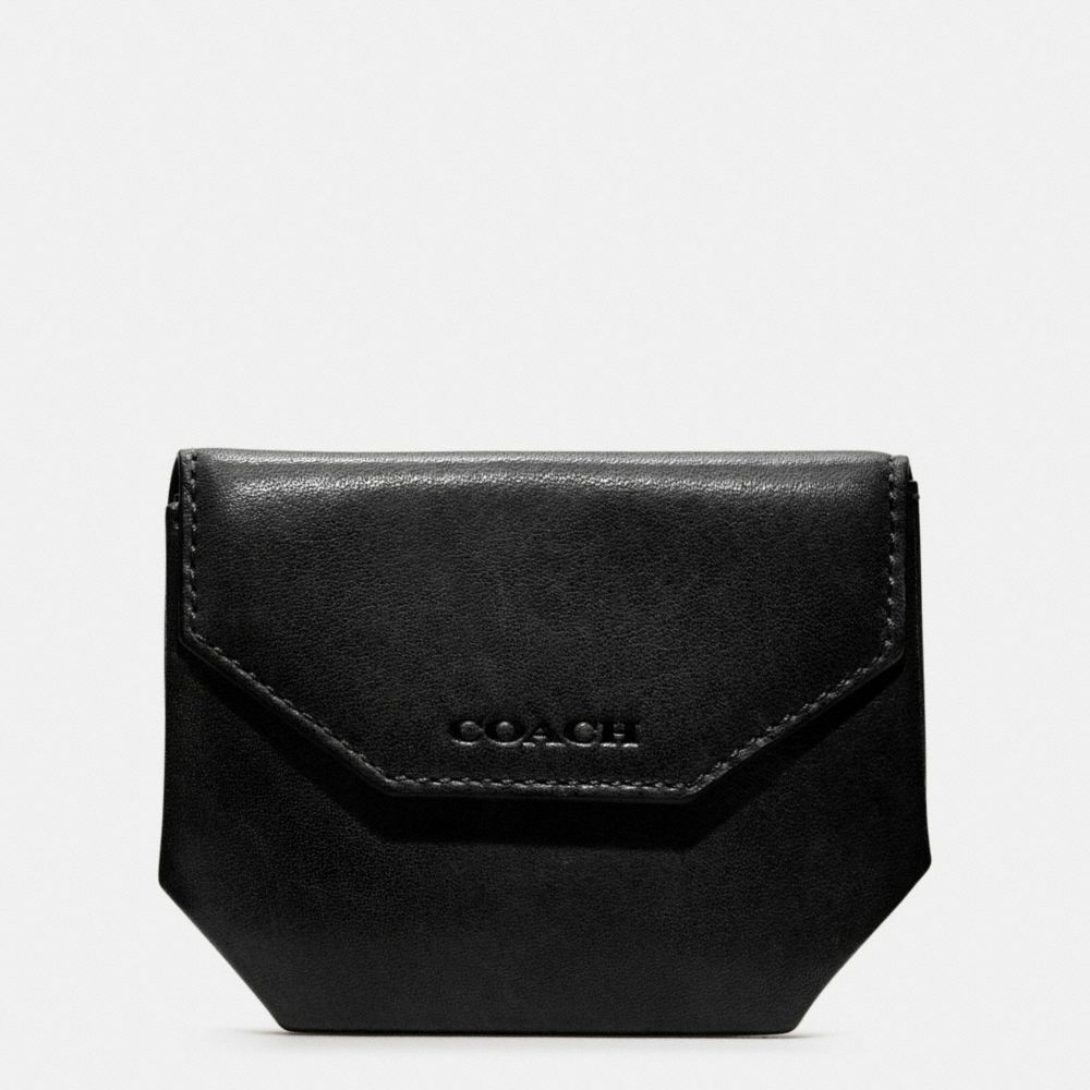 COACH F74297 - BLEECKER COIN CASE IN LEATHER BLACK