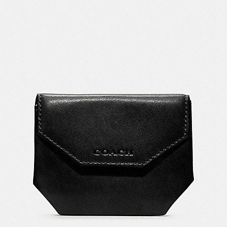 COACH F74297 BLEECKER COIN CASE IN LEATHER BLACK