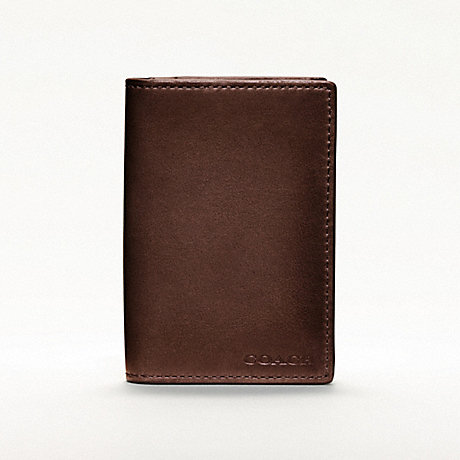 COACH f74310 BLEECKER LEGACY BIFOLD CARD CASE IN LEATHER  MAHOGANY