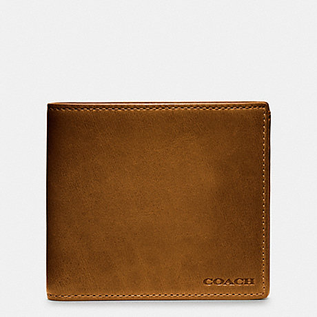 COACH BLEECKER COIN WALLET IN LEATHER - FAWN - f74314