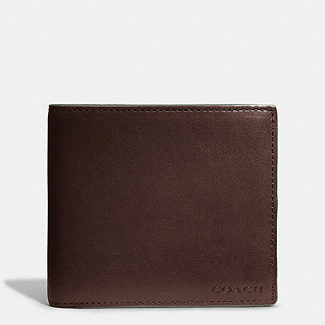 COACH BLEECKER LEATHER COIN WALLET - MAHOGANY - f74314
