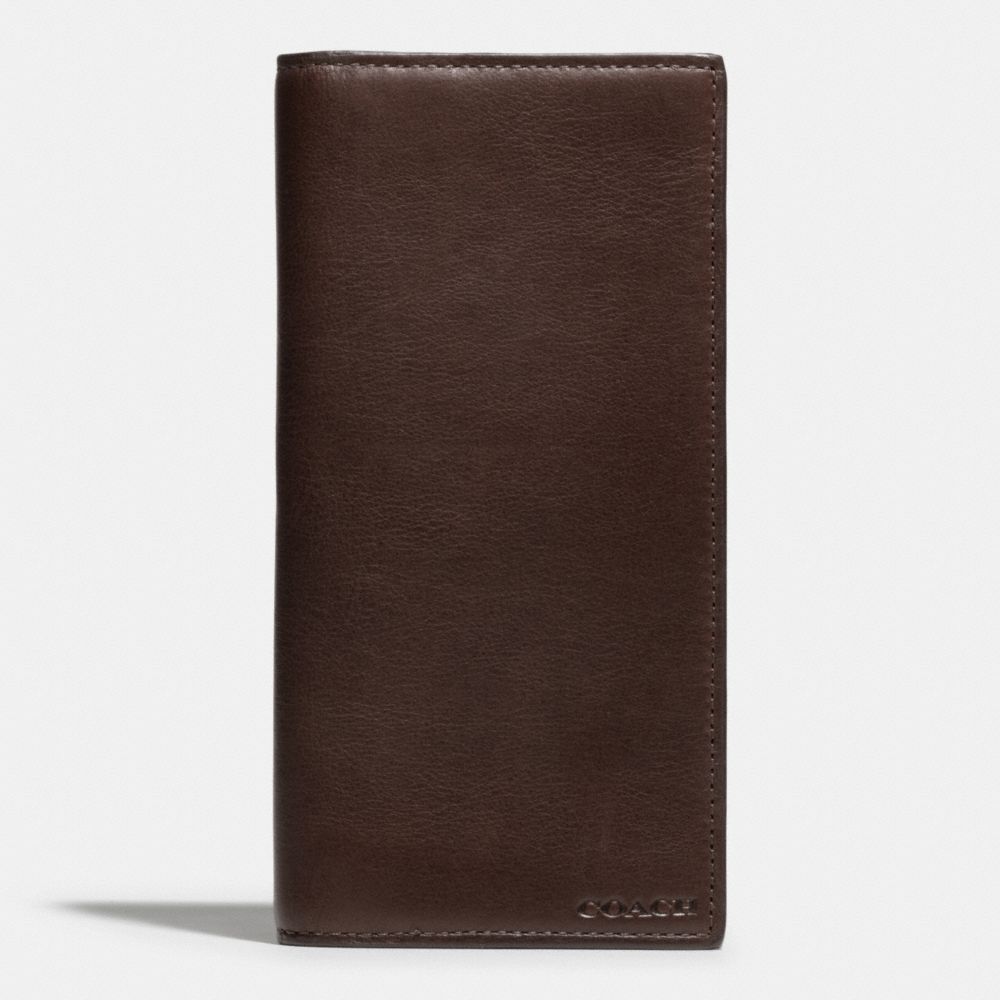 COACH BLEECKER BREAST POCKET WALLET IN LEATHER -  MAHOGANY - f74315