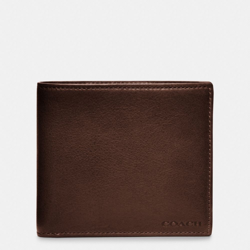 COACH F74316 Bleecker Leather Double Billfold Wallet MAHOGANY
