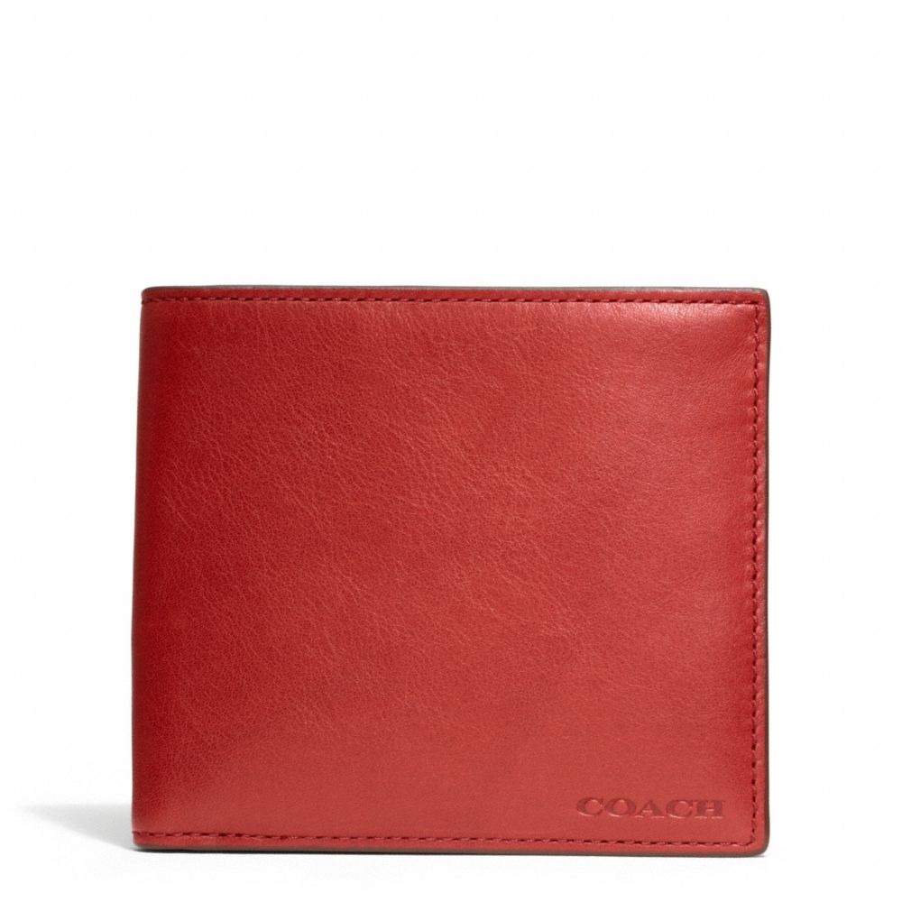 COACH F74316 BLEECKER LEGACY LEATHER DOUBLE BILL WALLET TOMATO