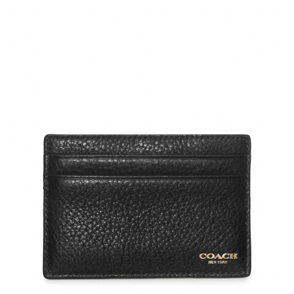 COACH F74322 Crosby Textured Leather Slim Card Case BLACK