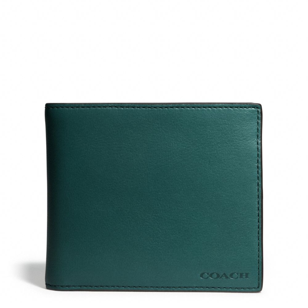 BLEECKER LEATHER COMPACT ID WALLET - AEGEAN - COACH F74345