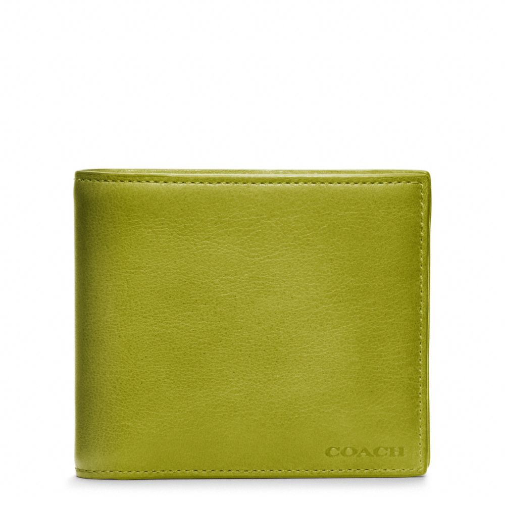 COACH BLEECKER LEGACY LEATHER COMPACT ID WALLET - LIME - F74345