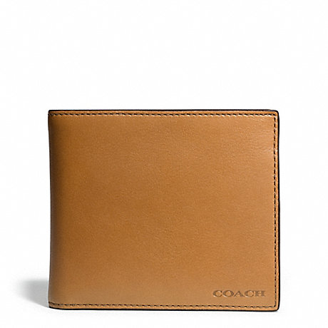 COACH F74345 BLEECKER LEATHER COMPACT ID WALLET NATURAL