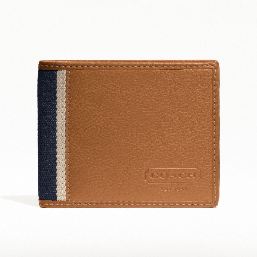 HERITAGE WEB LEATHER SLIM BILLFOLD - f74373 - F74373SVSD