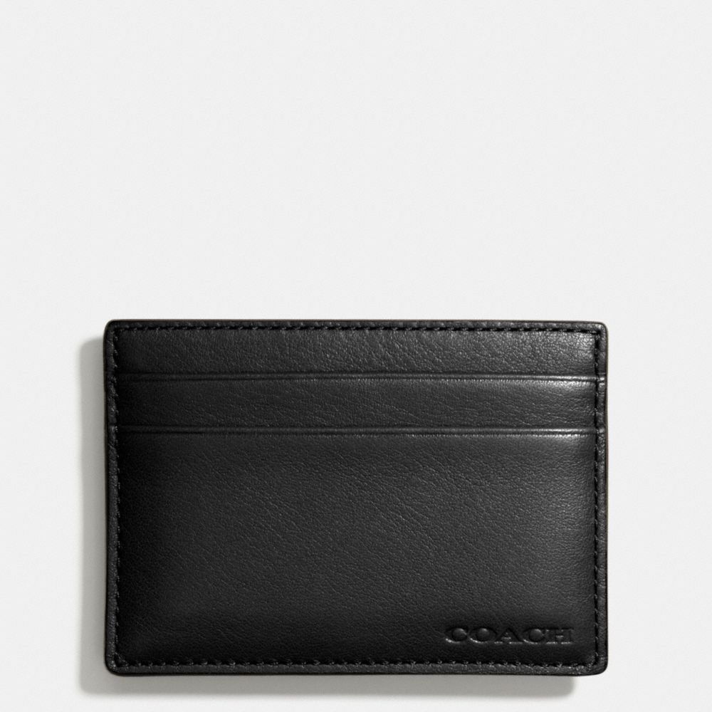 COACH f74381 BLEECKER MONEY CLIP CARD CASE BLACK