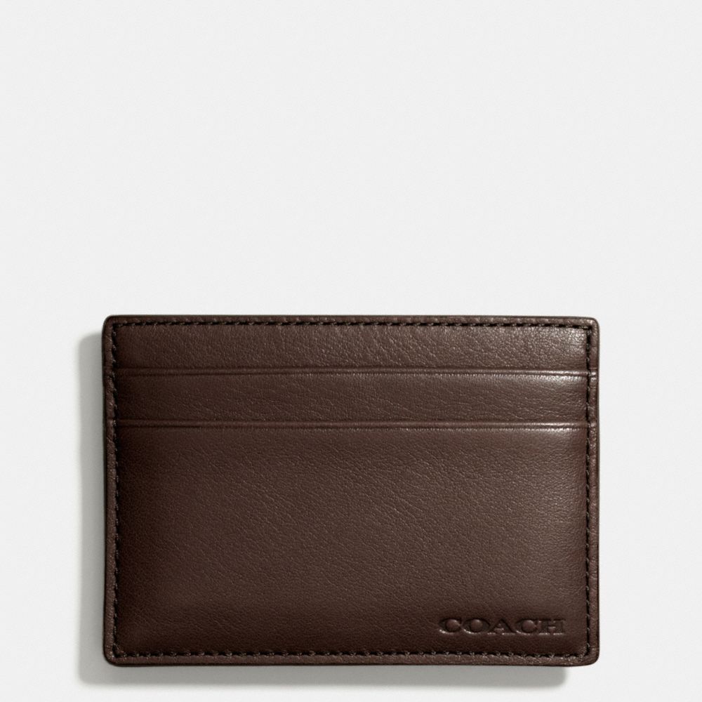 BLEECKER MONEY CLIP CARD CASE - f74381 - MAHOGANY