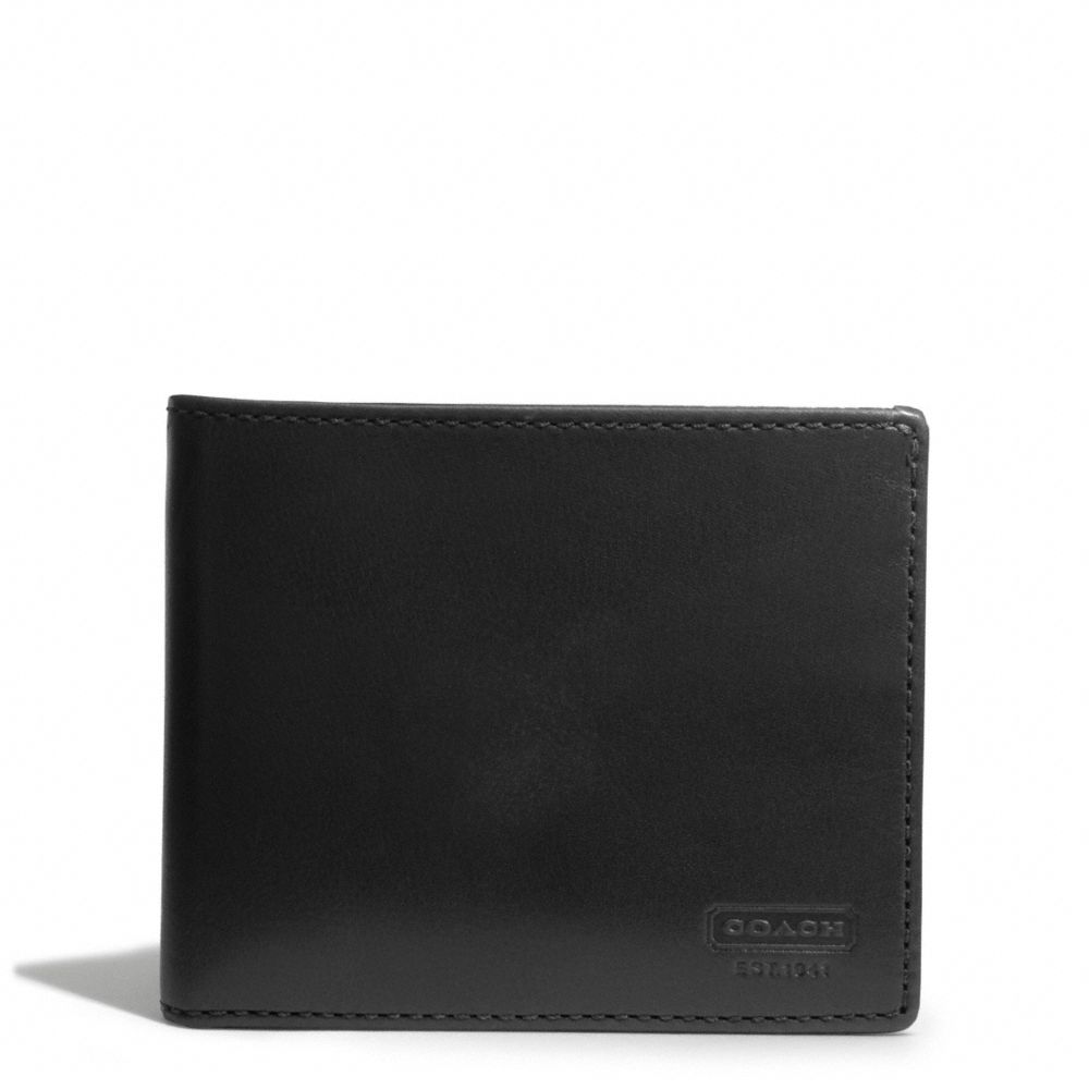 COACH F74383 Water Buffalo Slim Billfold Wallet BLACK