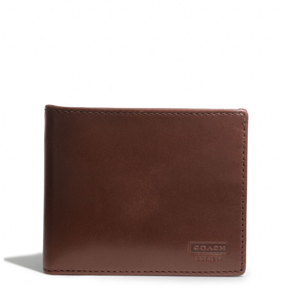 COACH F74383 WATER BUFFALO SLIM BILLFOLD WALLET MAHOGANY