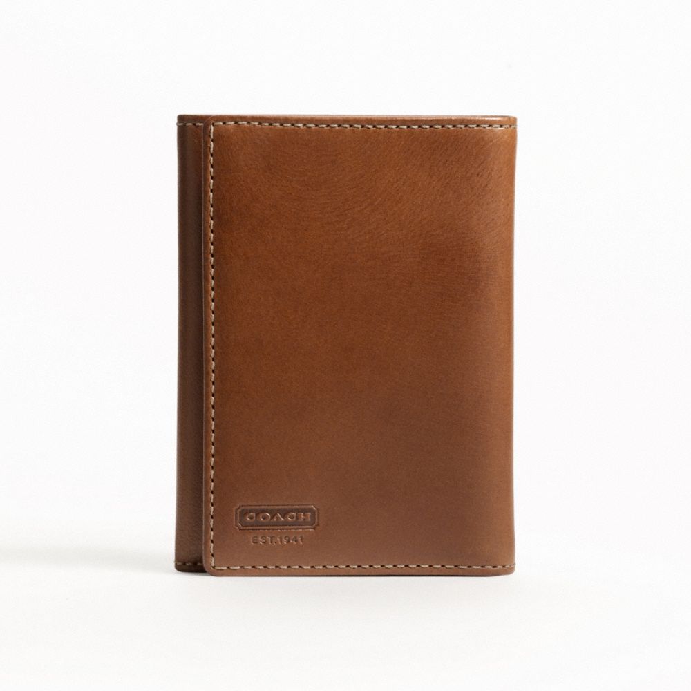 WATER BUFFALO TRIFOLD WALLET - BRITISHTAN - COACH F74394