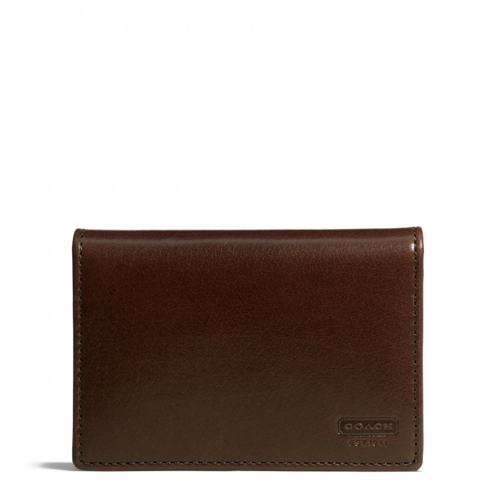 COACH f74455 WATER BUFFALO TOPFOLD ID WALLET MAHOGANY