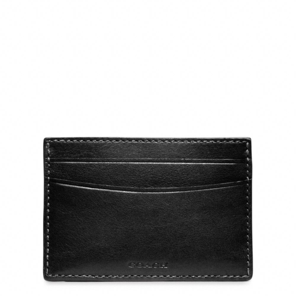 COACH HERITAGE BASEBALL CARD CASE - BLACK/MAHOGANY - F74473