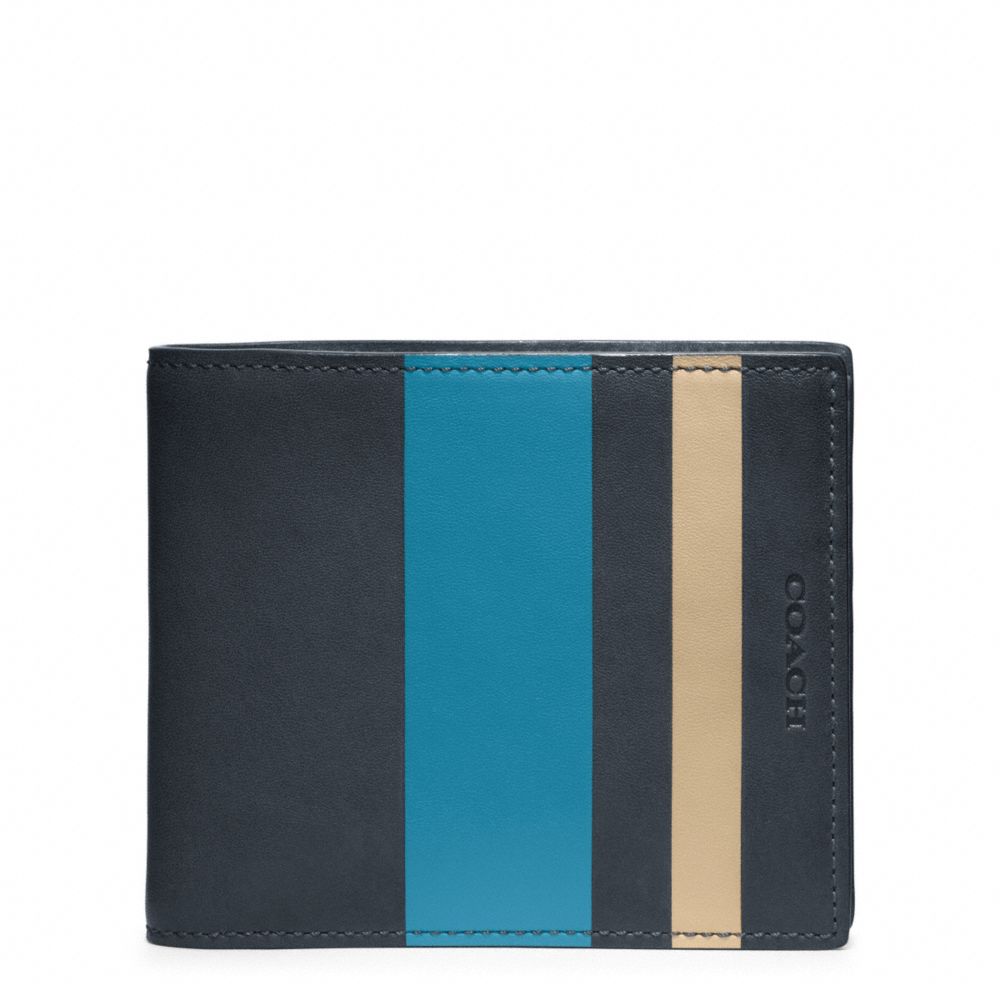 COACH f74493 BLEECKER DEBOSSED PAINTED STRIPE COMPACT ID 