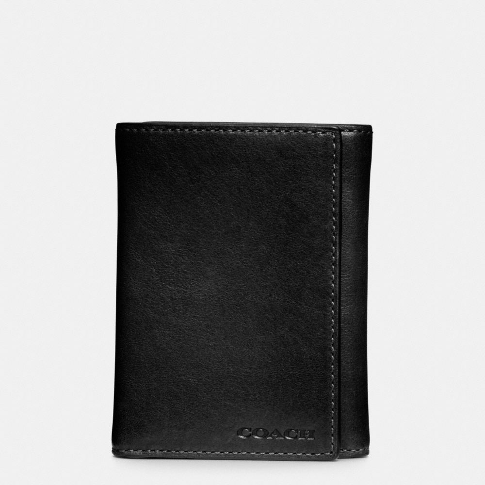 COACH F74499 Bleecker Trifold Wallet In Leather BLACK