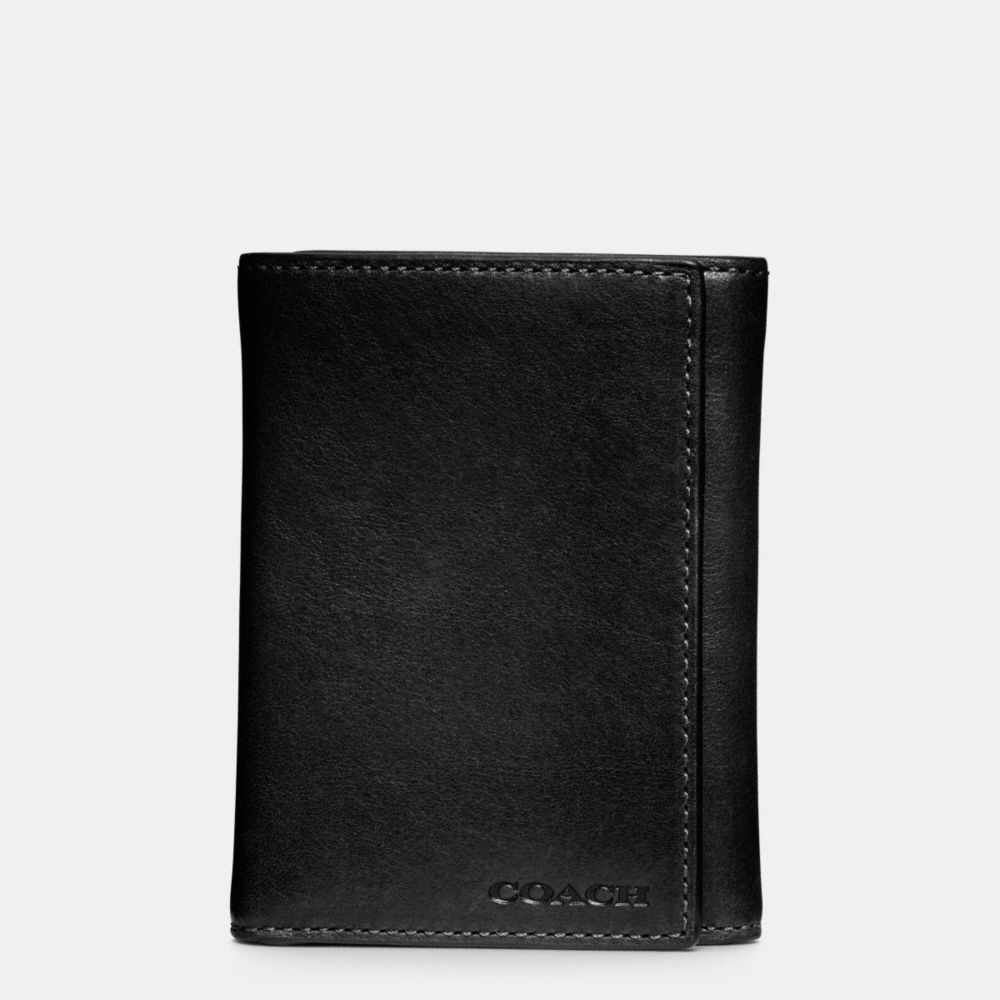 BLEECKER TRIFOLD WALLET IN LEATHER - f74499 - BLACK