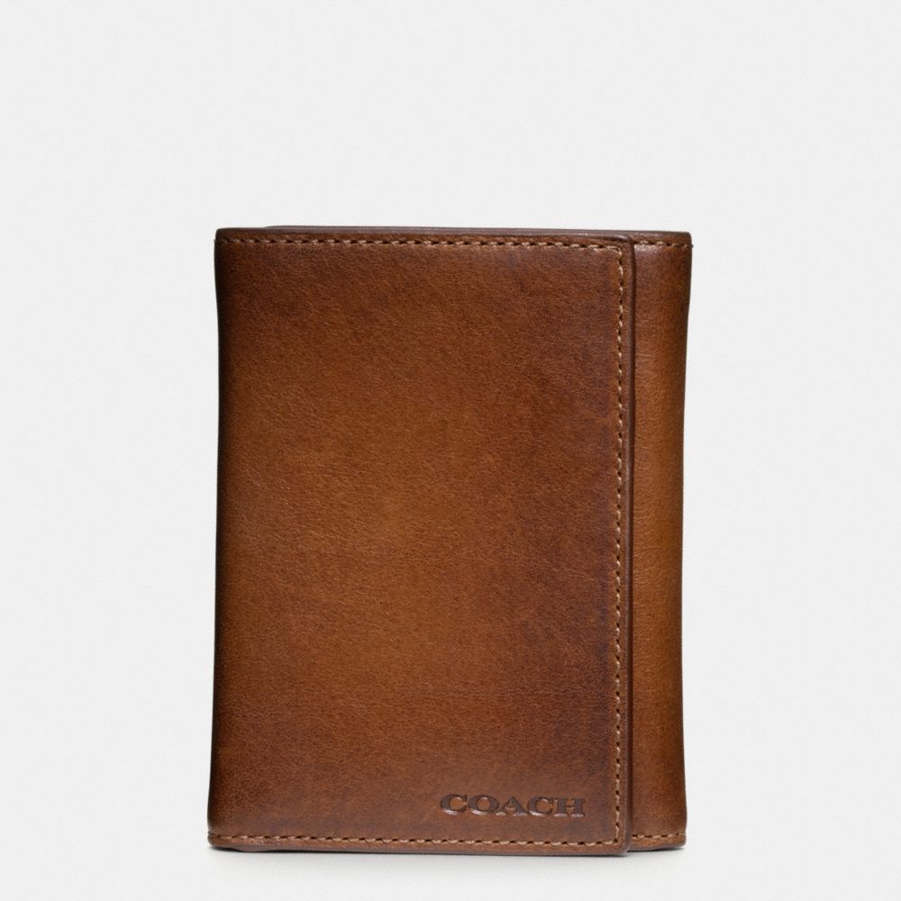 BLEECKER TRIFOLD WALLET IN LEATHER - FAWN - COACH F74499