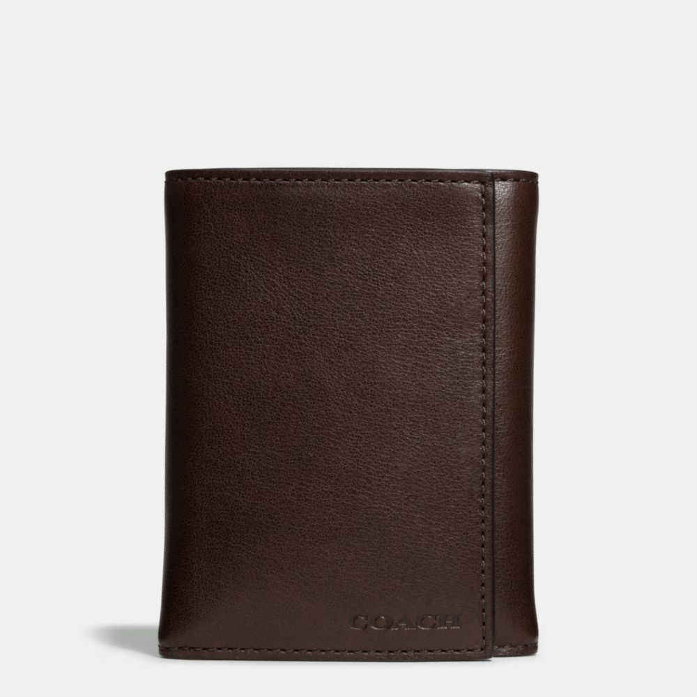 BLEECKER TRIFOLD WALLET IN LEATHER - f74499 - MAHOGANY