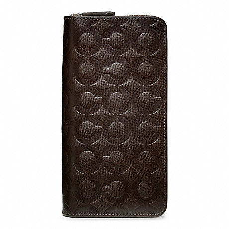 COACH OP ART EMBOSSED LARGE GUSSET ACCORDION WALLET - MAHOGANY - f74520