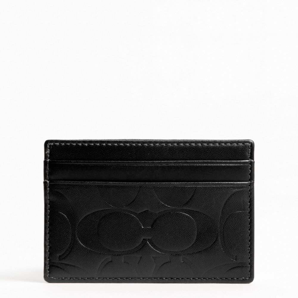 COACH F74530 SIGNATURE EMBOSSED SLIM CARD CASE BLACK