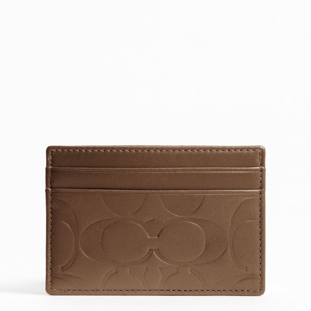 SIGNATURE EMBOSSED SLIM CARD CASE - TOBACCO - COACH F74530