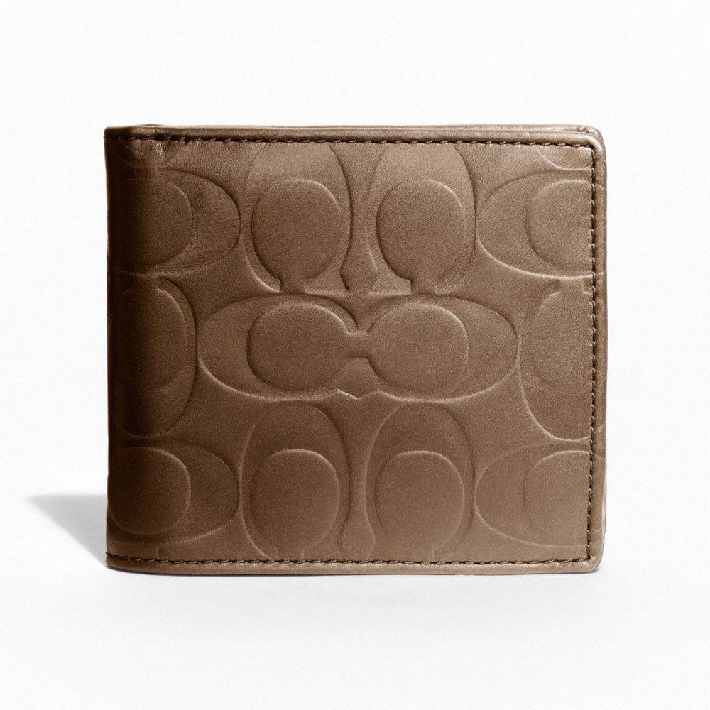 SIGNATURE EMBOSSED COIN WALLET - f74531 - TOBACCO