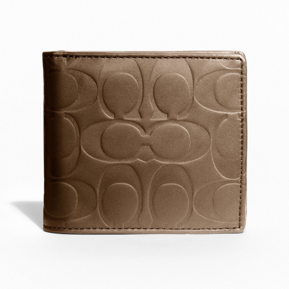 COACH F74531 Signature Embossed Coin Wallet TOBACCO