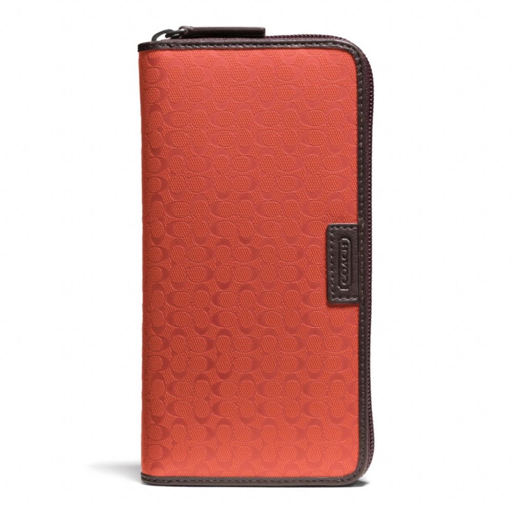 HERITAGE SIGNATURE EMBOSSED PVC ACCORDION WALLET - f74546 - PAPAYA