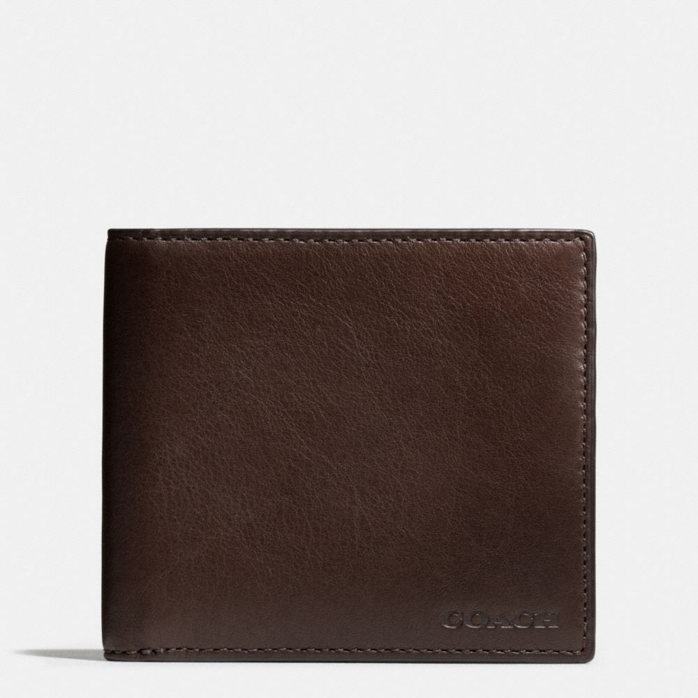 COACH F74561 Bleecker Leather Money Clip Single Billfold Wallet MAHOGANY