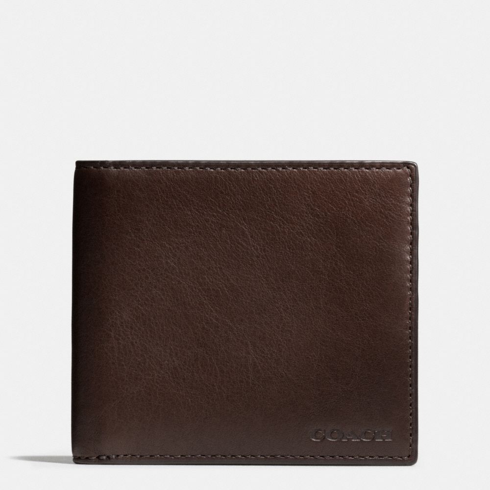 BLEECKER LEATHER MONEY CLIP SINGLE BILLFOLD WALLET - MAHOGANY - COACH F74561