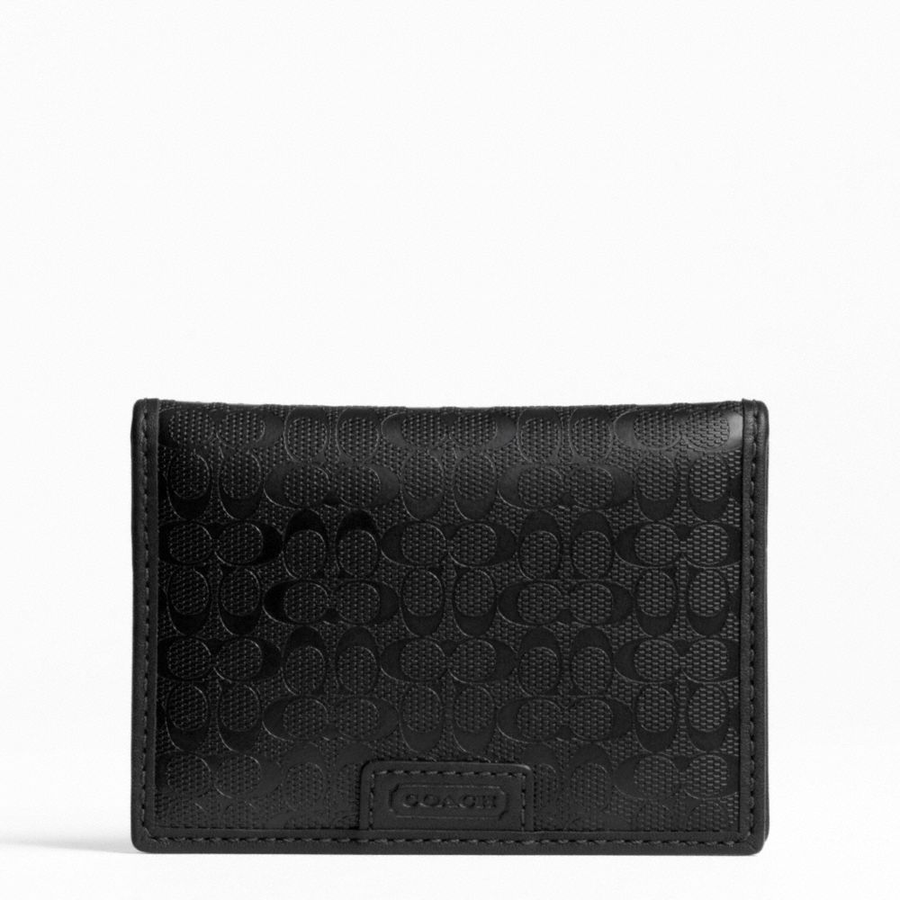 COACH HERITAGE SIGNATURE EMBOSSED PVC SLIM PASSCASE ID -  - f74580