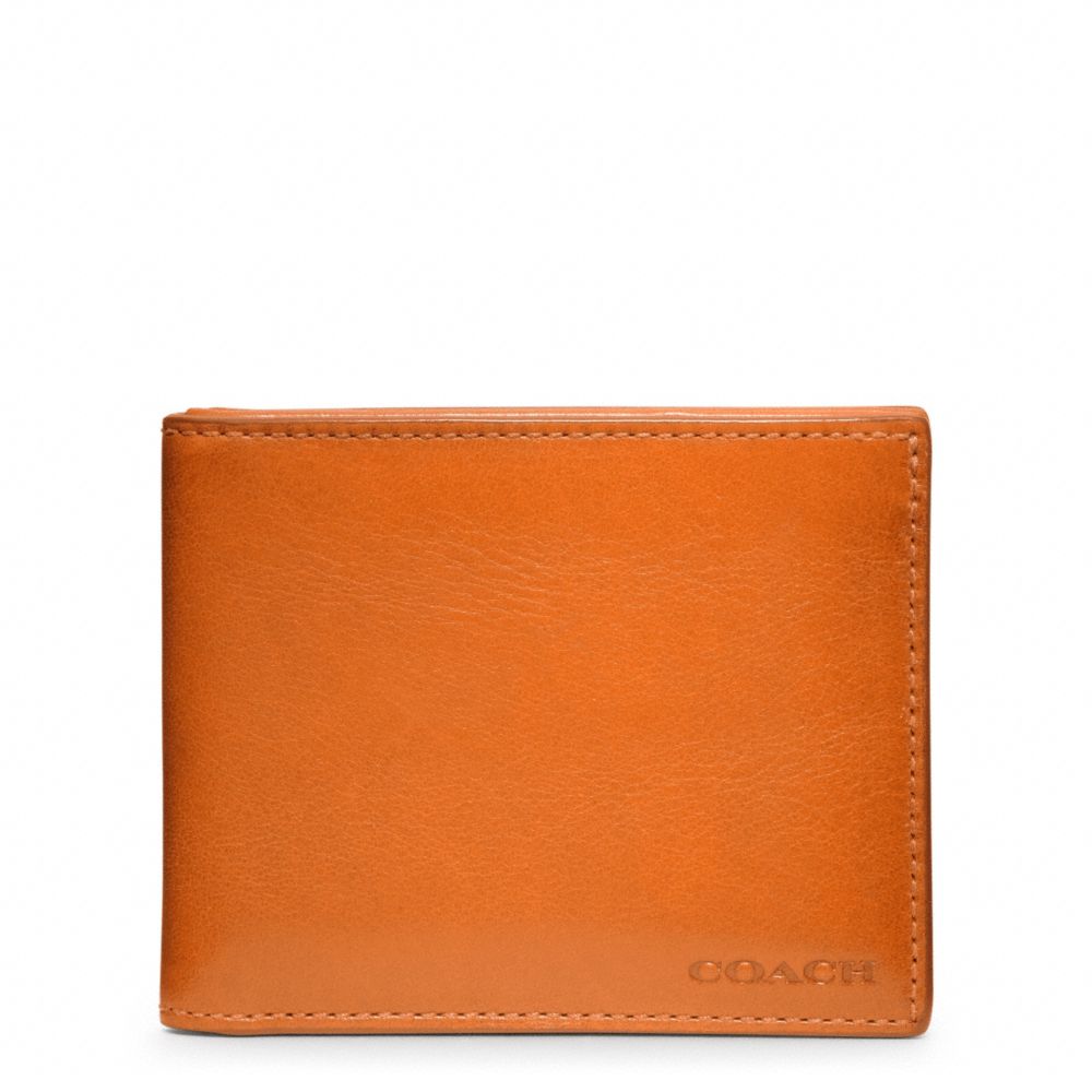 BLEECKER LEATHER SLIM BILLFOLD ID WALLET - f74590 - BONFIRE