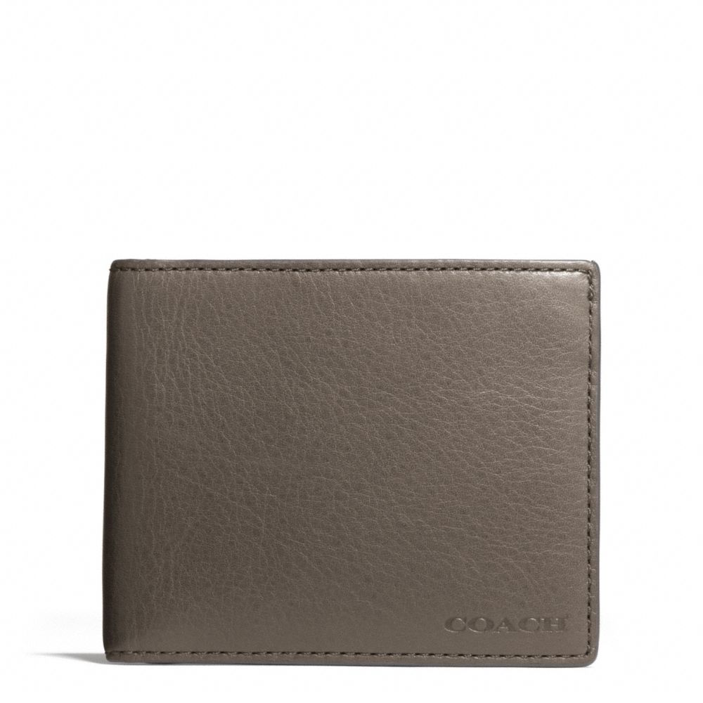 COACH BLEECKER LEATHER SLIM BILLFOLD ID WALLET - SHARKSKIN - f74590