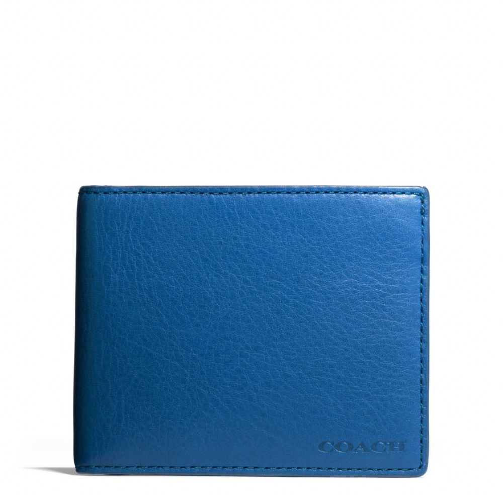 COACH F74590 Bleecker Leather Slim Billfold Id Wallet IMPERIAL BLUE