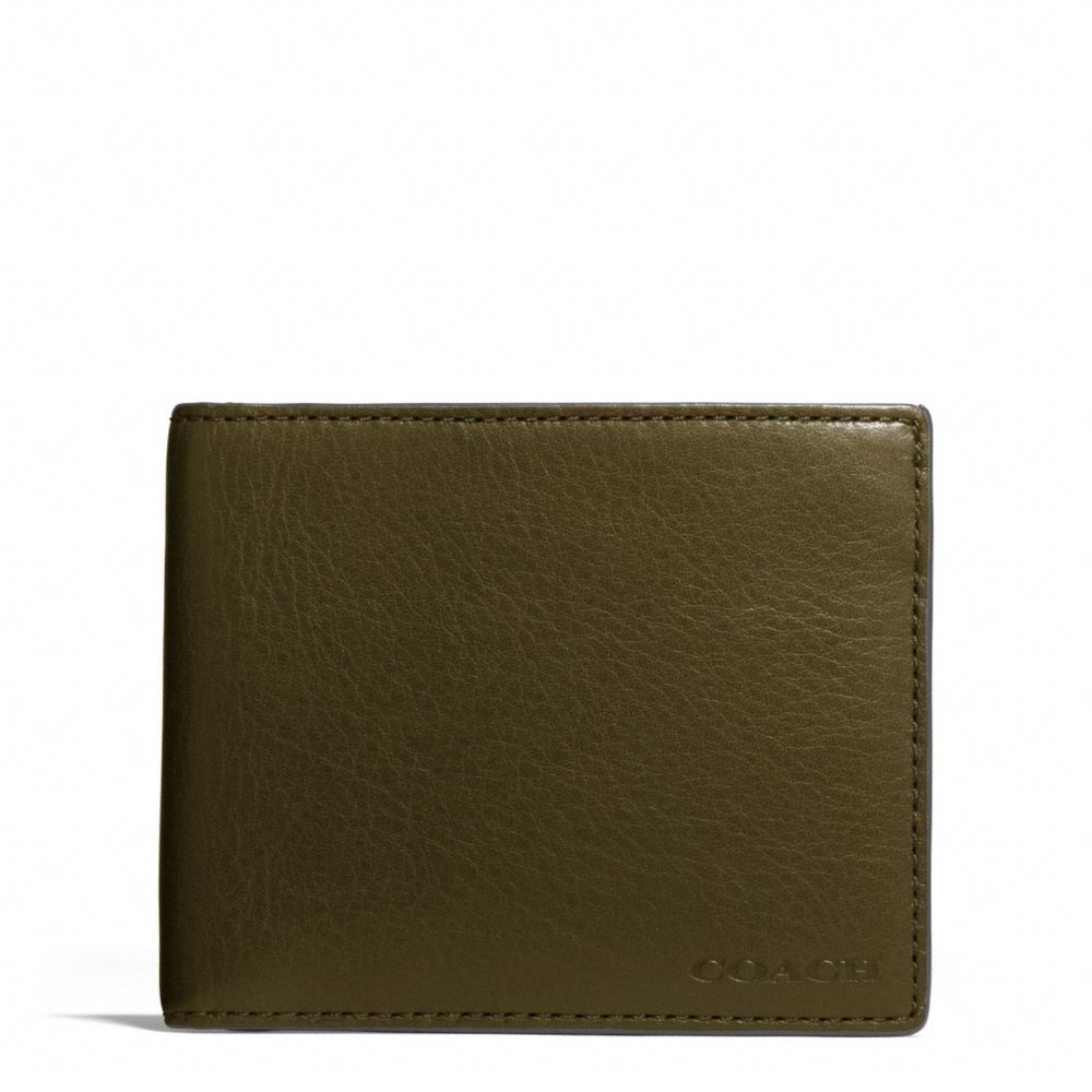 COACH F74590 BLEECKER LEATHER SLIM BILLFOLD ID WALLET DARK-OLIVE