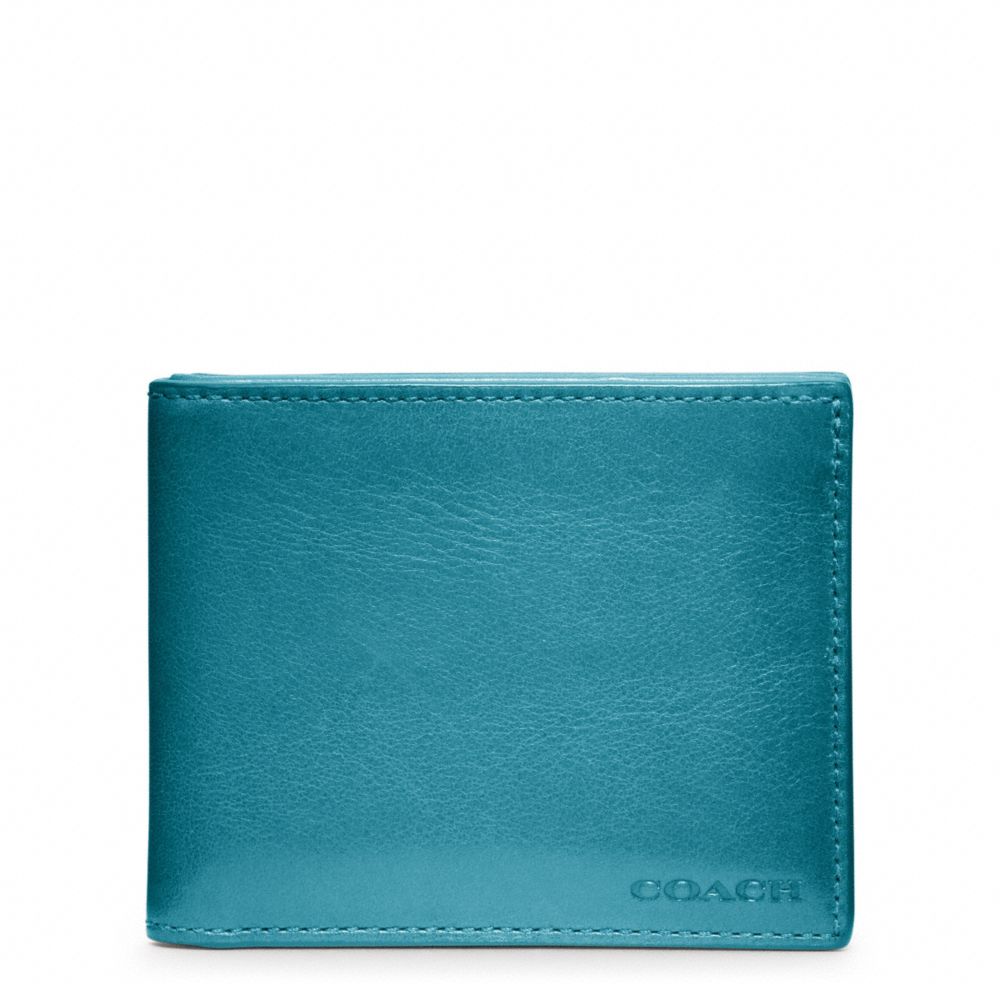 COACH F74590 Bleecker Leather Slim Billfold Id Wallet OCEAN