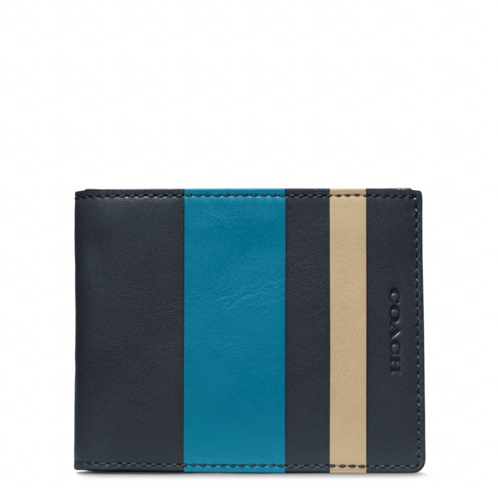 COACH F74593 BLEECKER DEBOSSED STRIPE SLIM BILLFOLD ID ONE-COLOR