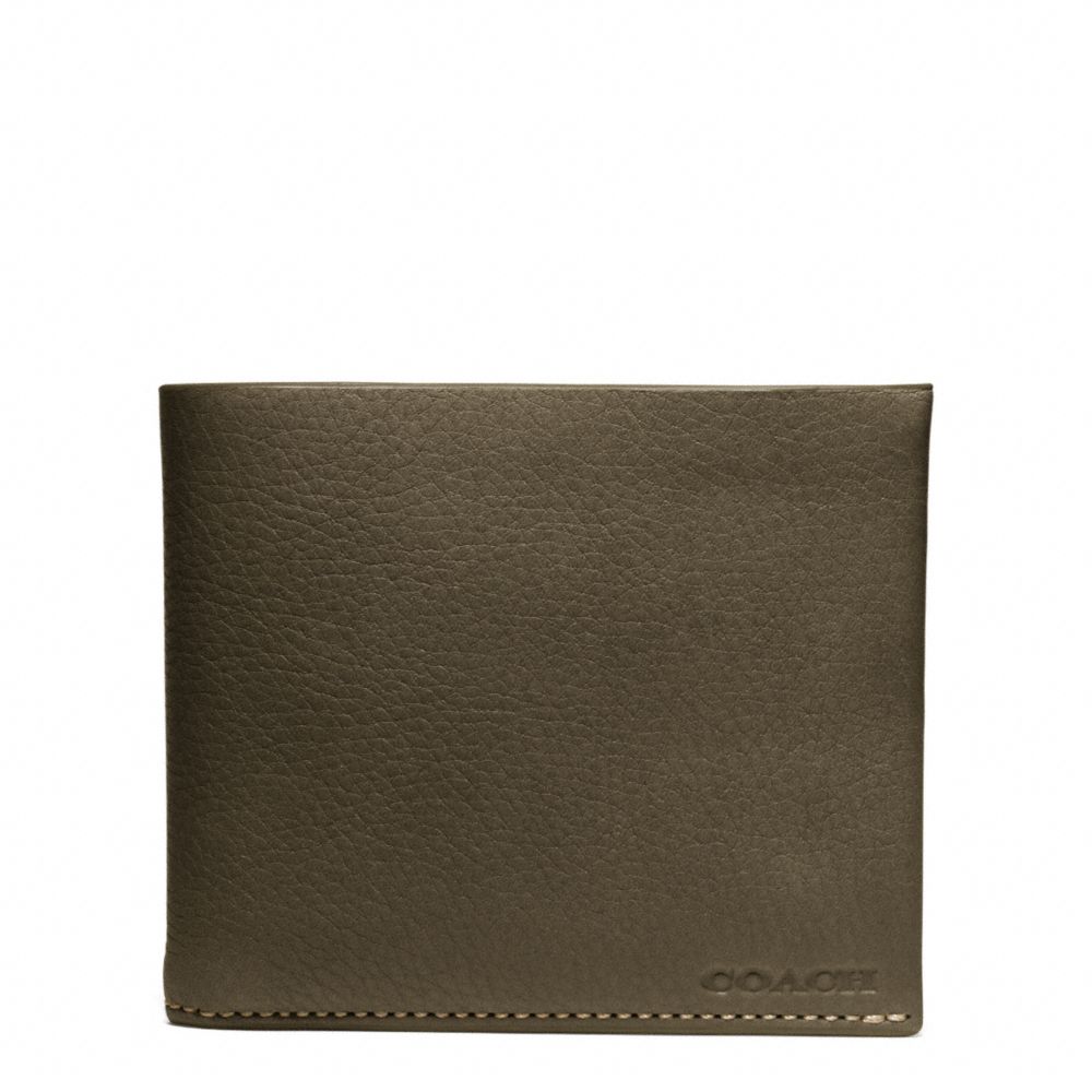 COACH BLEECKER PEBBLED LEATHER DOUBLE BILLFOLD - ONE COLOR - F74595