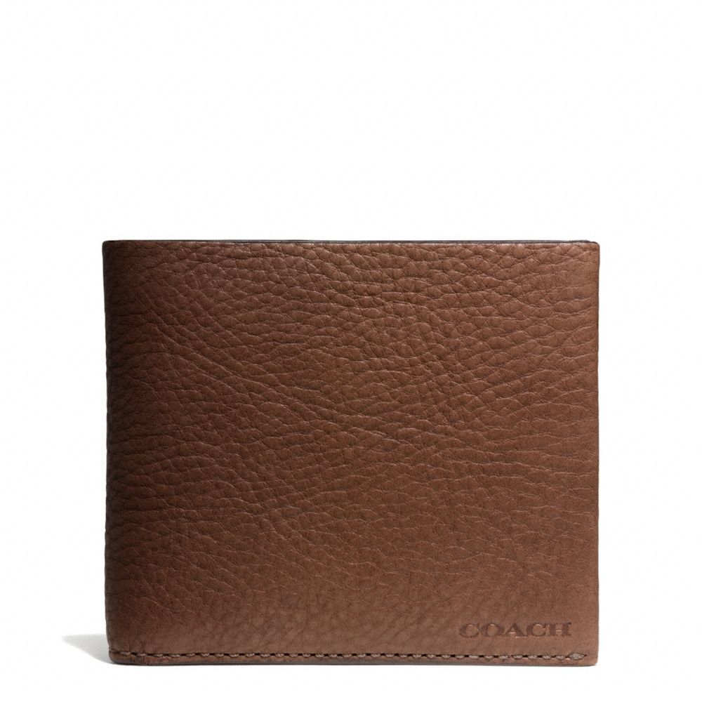BLEECKER PEBBLED LEATHER COIN WALLET - MAHOGANY - COACH F74596