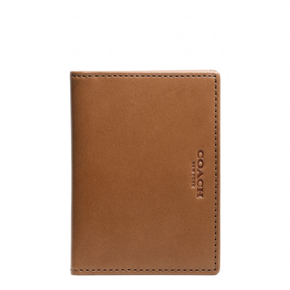 COACH f74607 CROSBY LEATHER SLIM BIFOLD WITH ID DOE/VACHETTA