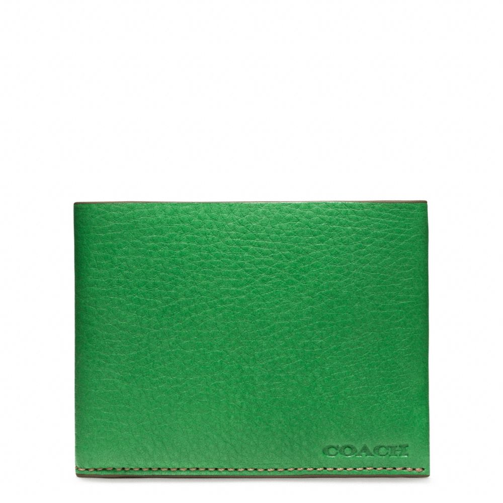 COACH BLEECKER PEBBLED LEATHER SLIM BILLFOLD - ONE COLOR - F74614