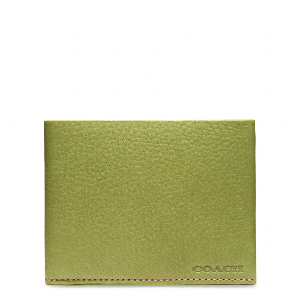 BLEECKER PEBBLED LEATHER SLIM BILLFOLD - f74614 - F74614LIM