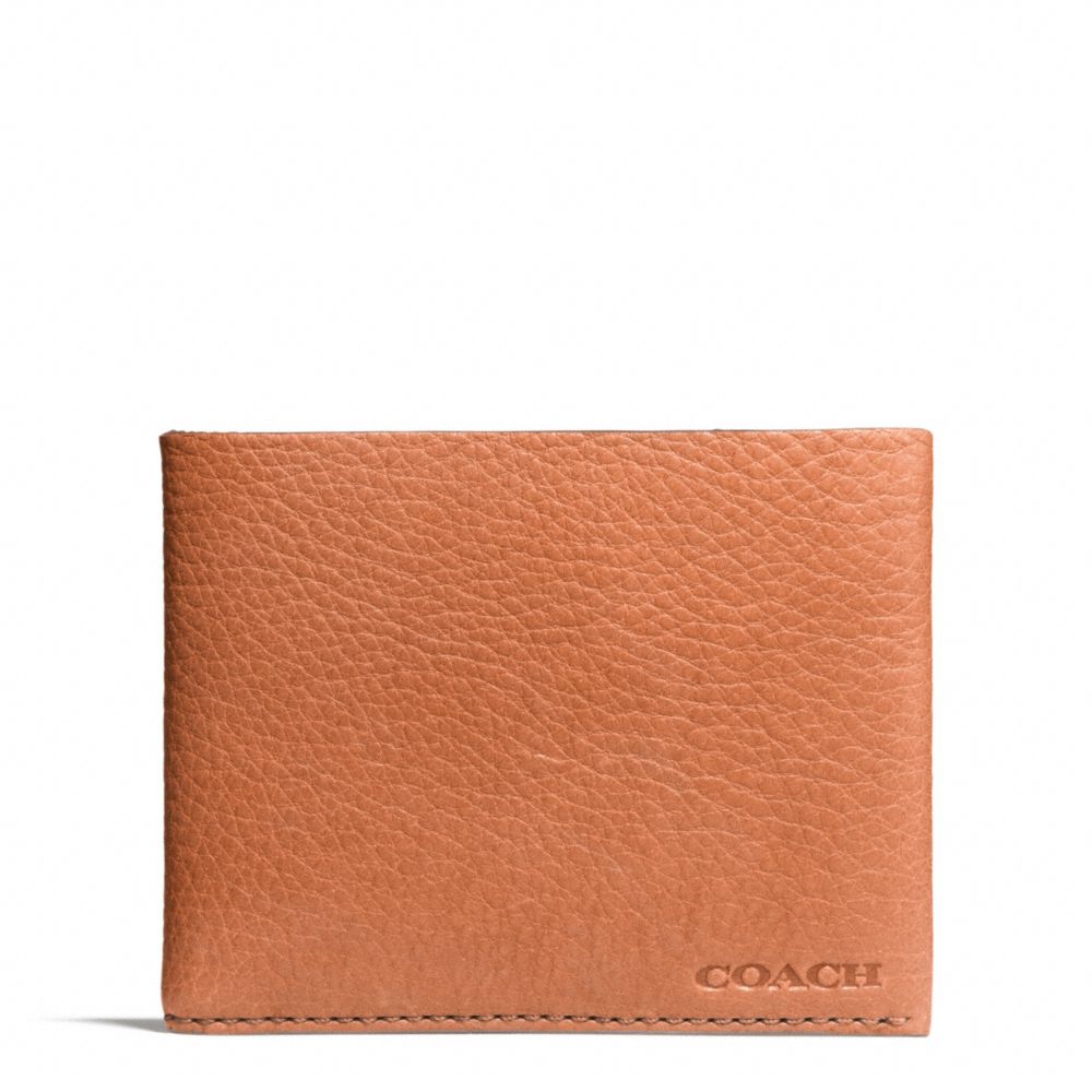 COACH BLEECKER PEBBLED LEATHER SLIM BILLFOLD - ONE COLOR - F74614